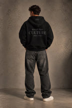 Built For oversized hoodie zwart, achterkant, productfoto