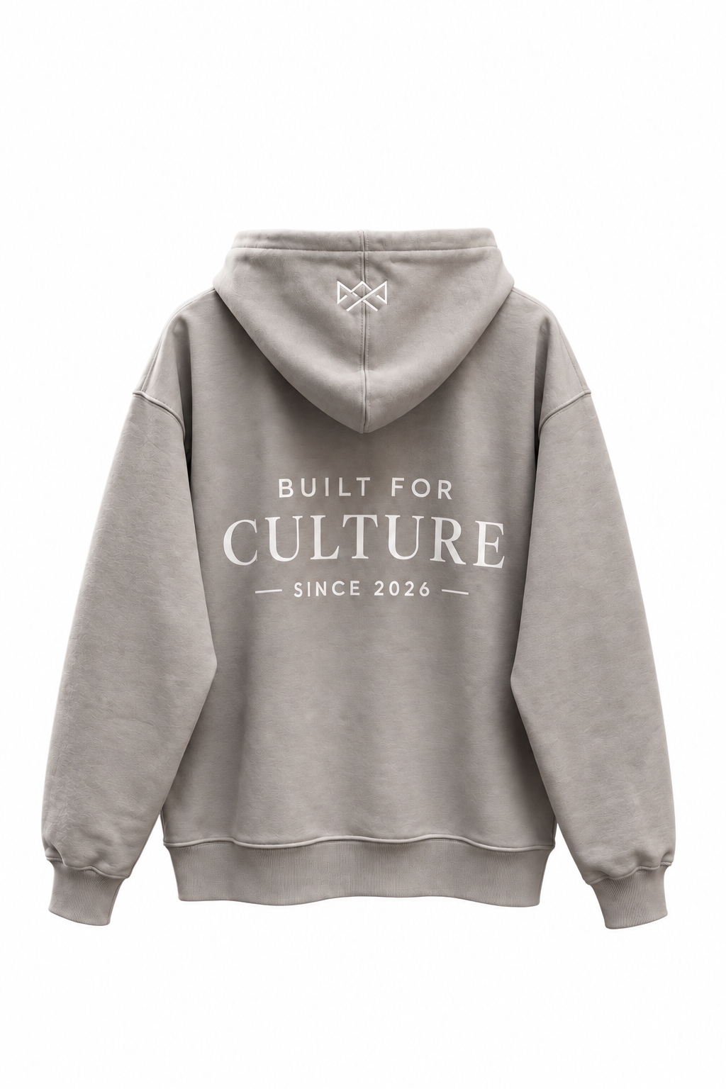 Built For oversized hoodie zand, achterkant