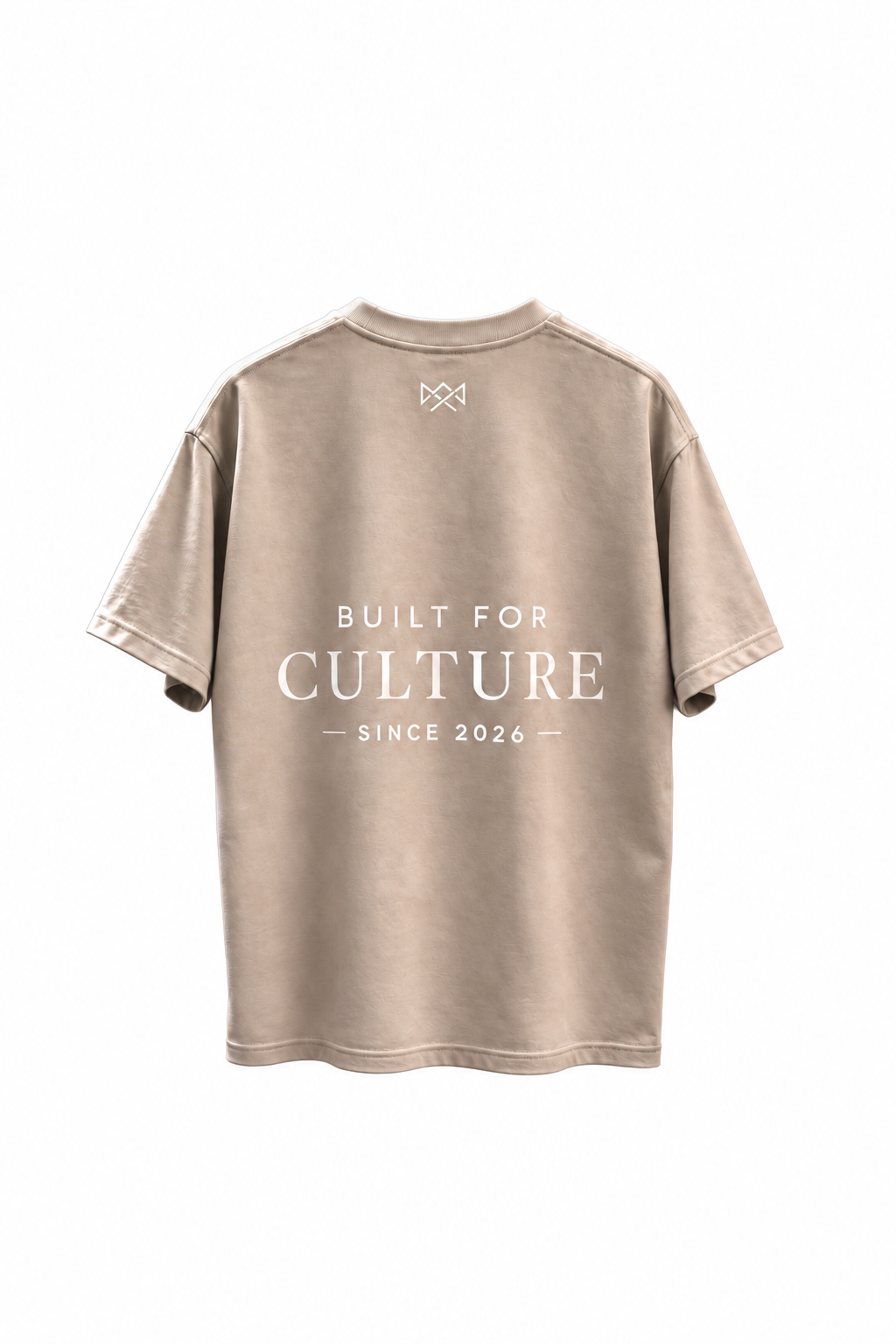 Built For oversized T-shirt zand met zand opdruk, achterkant