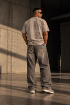 Built For oversized T-shirt beige, achterkant, productfoto