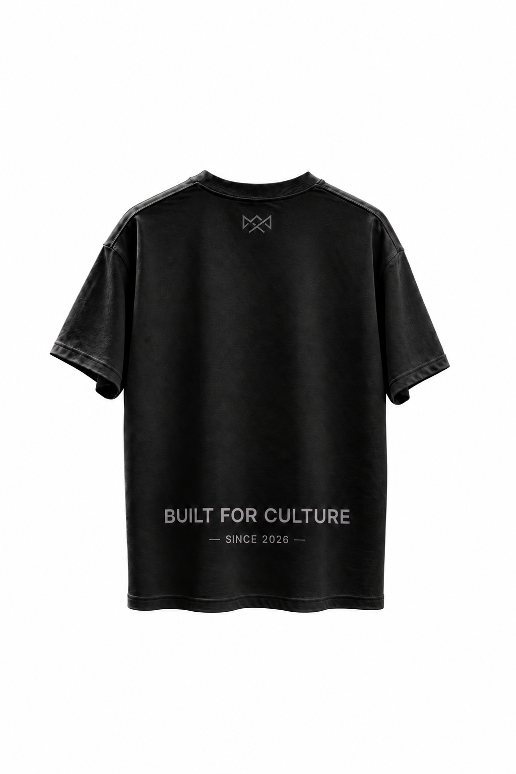 Built For oversized T-shirt zwart met zwarte lower print opdruk, achterkant
