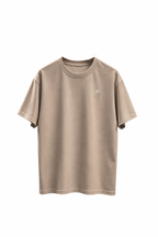 Built For oversized T-shirt zand met zand opdruk, voorkant