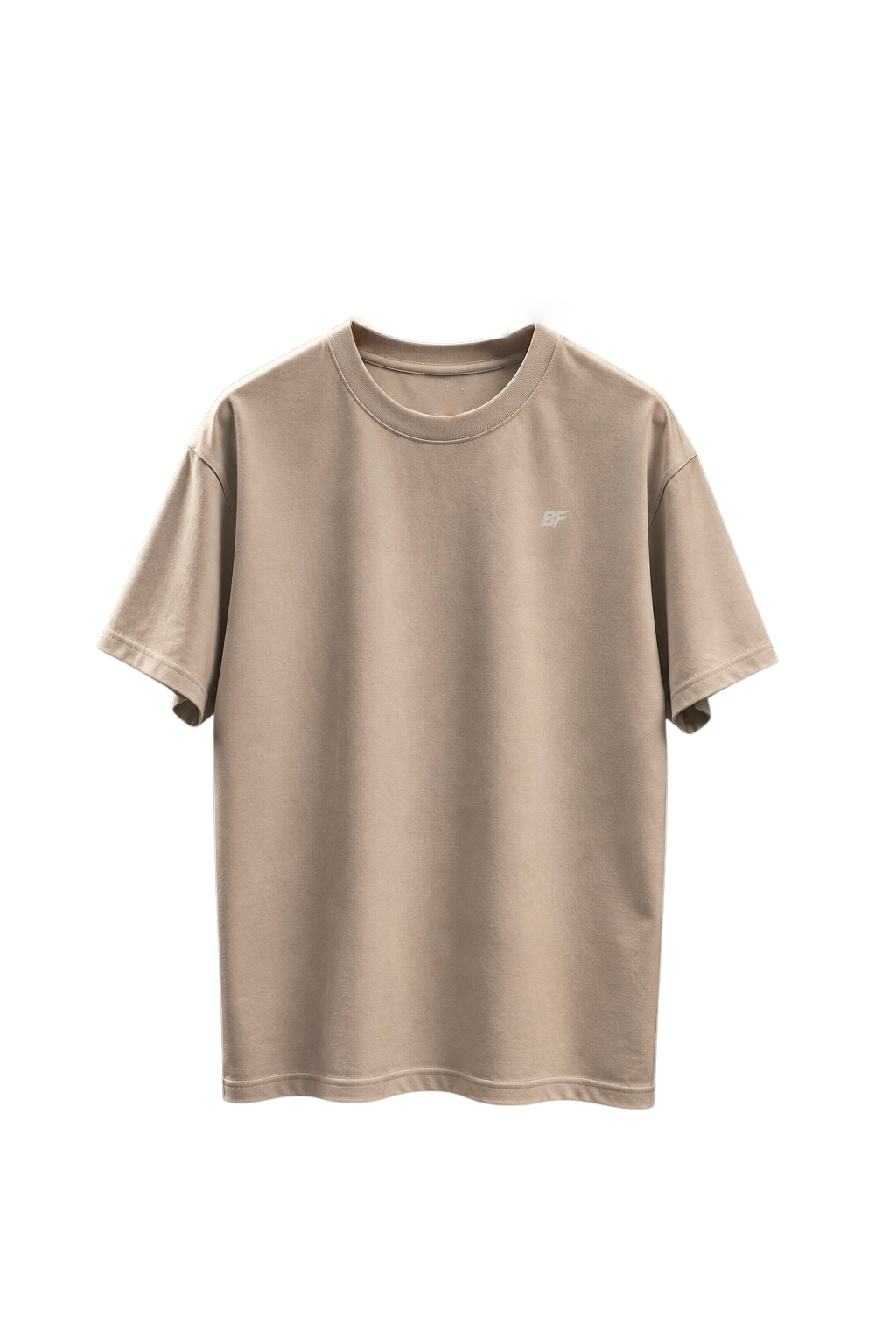 Built For oversized T-shirt zand met zand opdruk, voorkant