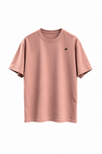 Built For oversized T-shirt roze met zwarte opdruk, voorkant