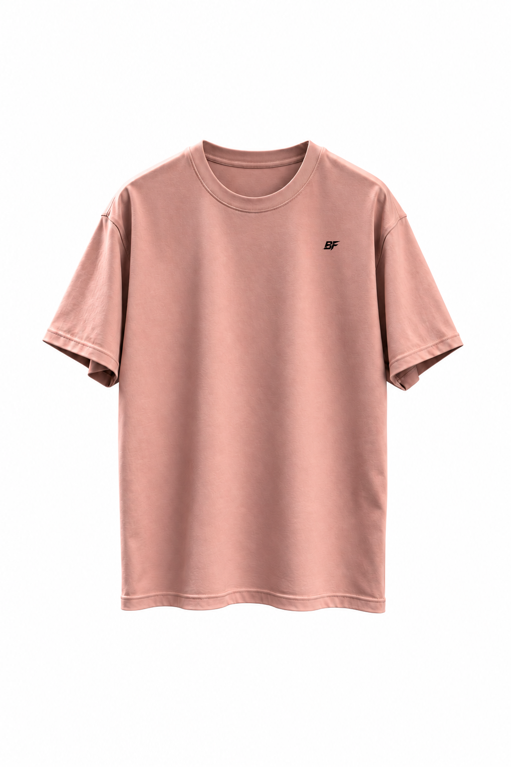 Built For oversized T-shirt roze met zwarte opdruk, voorkant