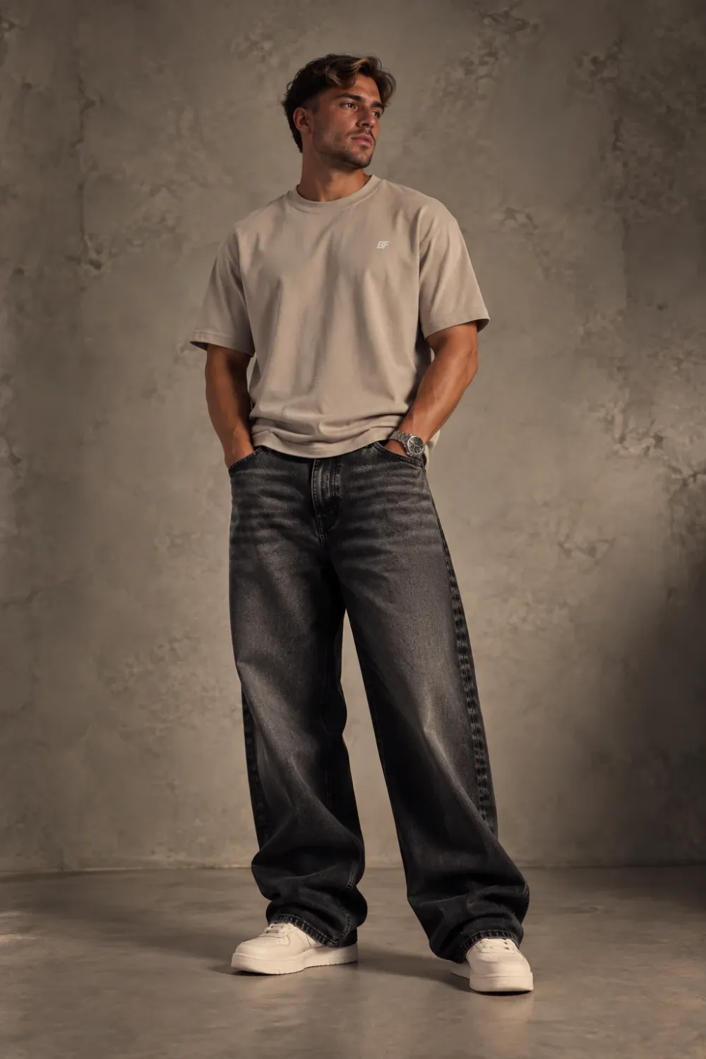 Built For oversized T-shirt beige, voorkant, productfoto